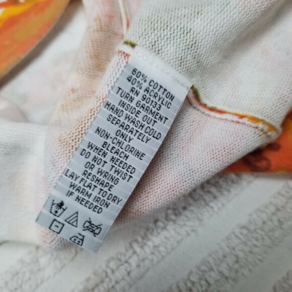 Bob Mackie Wearable Art Womens Medium Floral Button Cardigan Sweater Lightweight - Picture 6 of 6